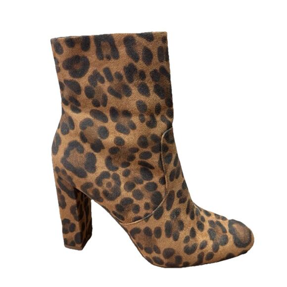 Steve Madden Boots Womens Sz 6.5 Editor Leopard Print Side Zip Ankle Booties - Picture 1 of 10